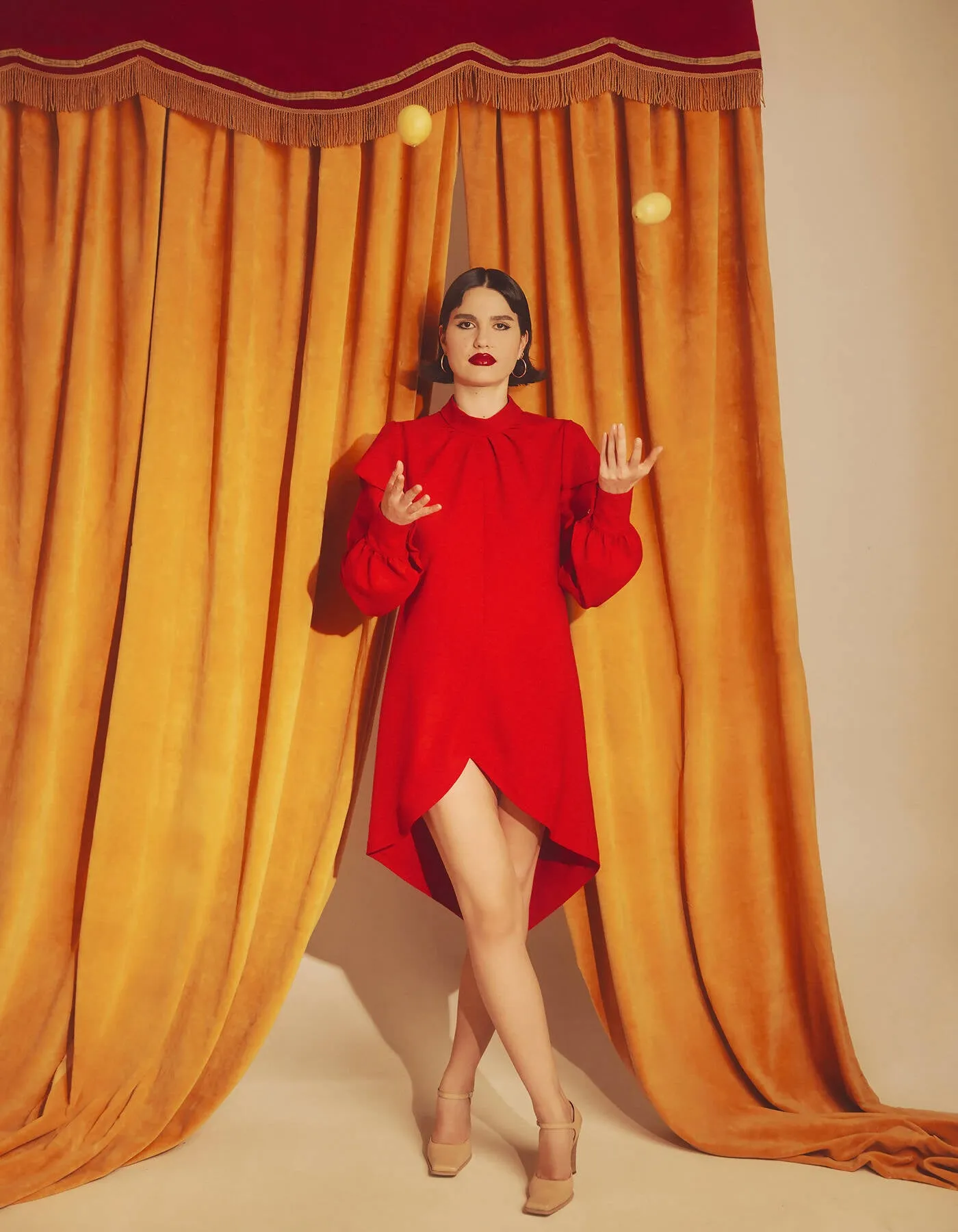 Amaryllis Asymmetric Dress