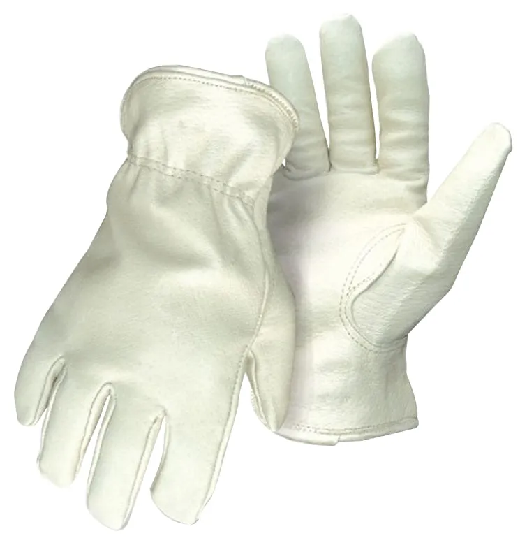 Boss 7191L Gloves, L, Keystone Thumb, Open, Shirred Elastic Back Cuff, Pigskin Leather, Tan :PR: QUANTITY: 1