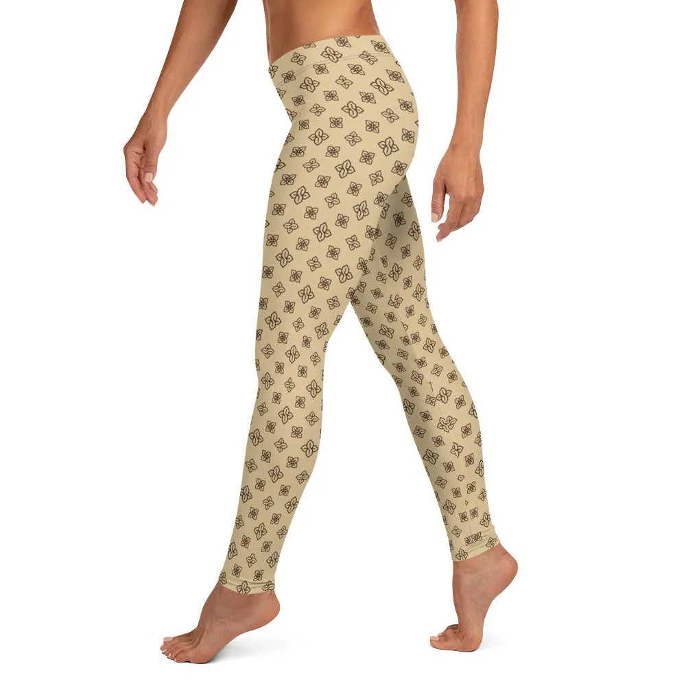 Cool S Pattern All Over Print Leggings - Style 2 Tan