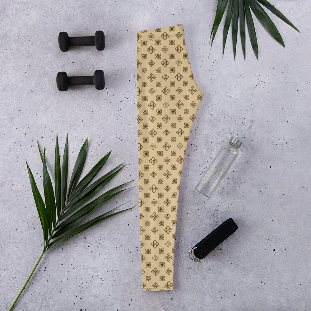 Cool S Pattern All Over Print Leggings - Style 2 Tan