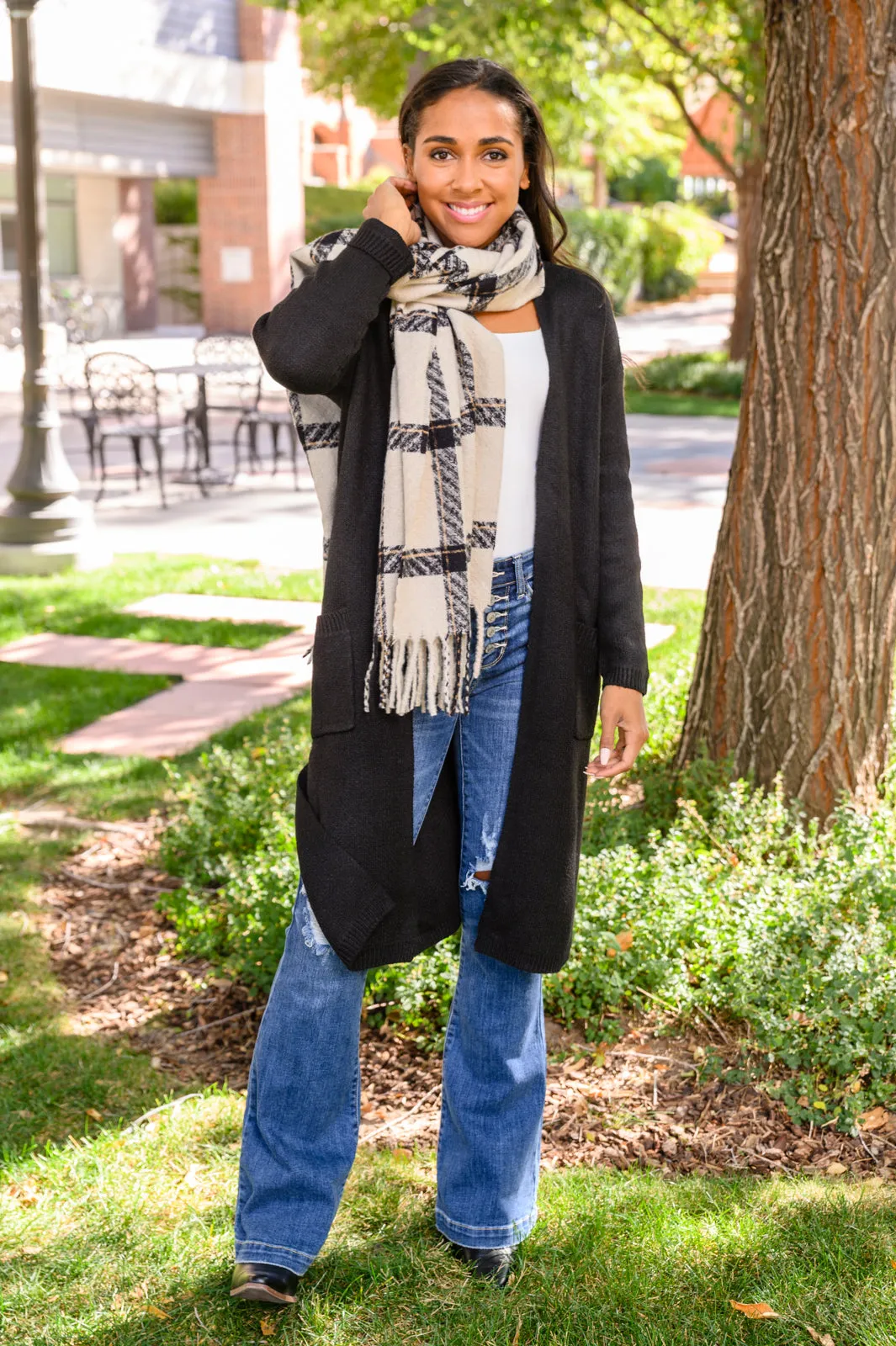 Cozy Babe Beige Plaid Scarf - 11/1/2022