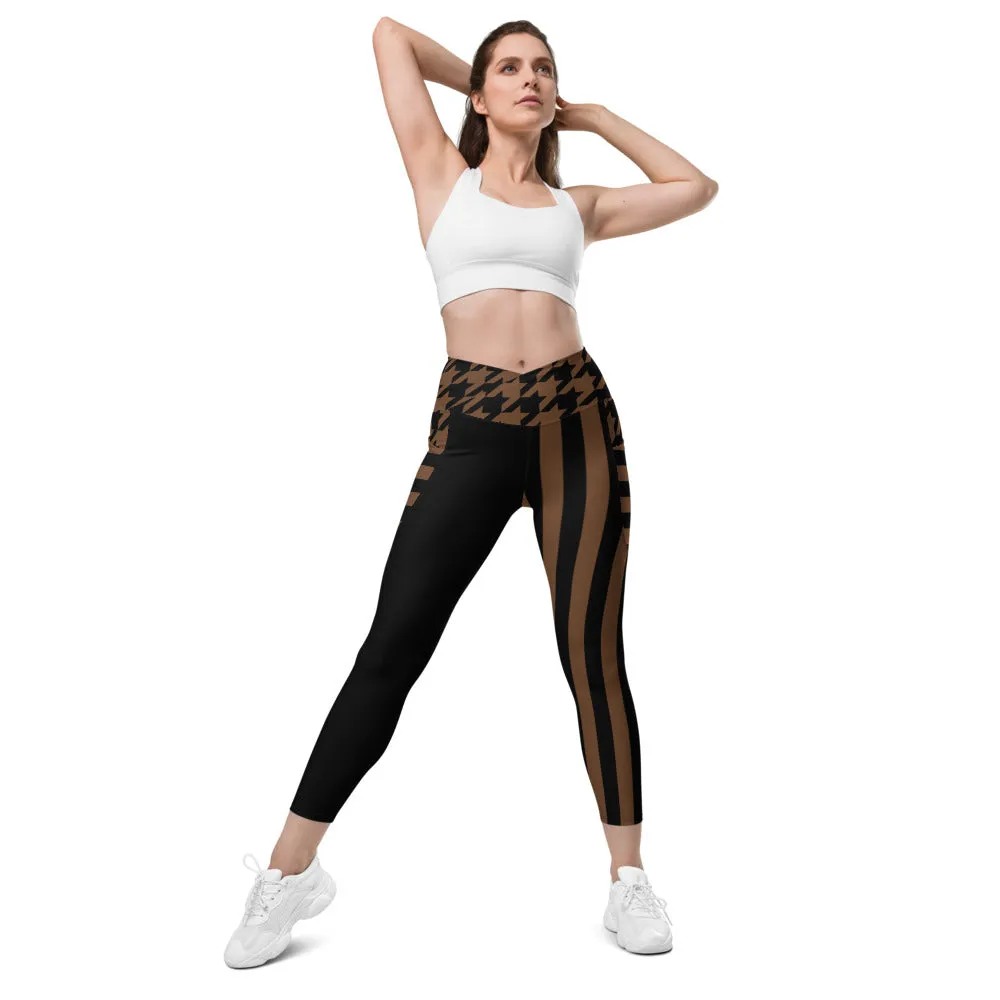 Crossover leggings with pockets