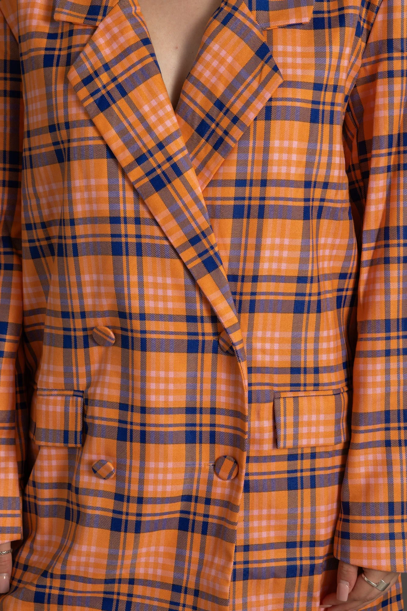 Daisy Street Checked Blazer In Boyfriend Fit