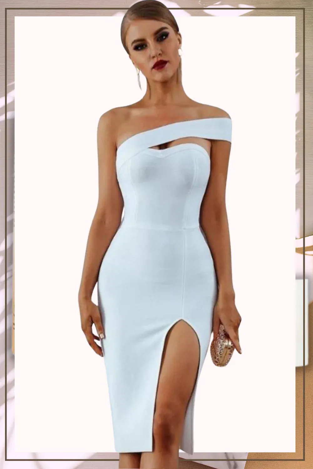 Elegant High Slit Off-Shoulder Bodycon