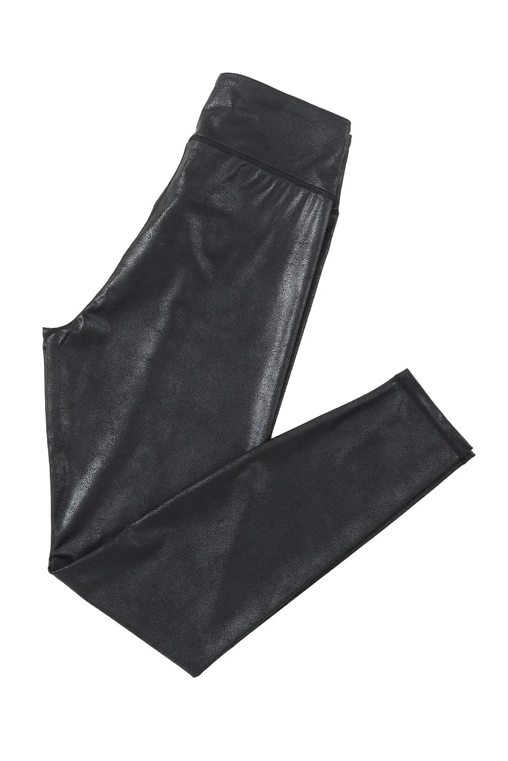 High Waisted Black Tummy Control Nylon Leggings