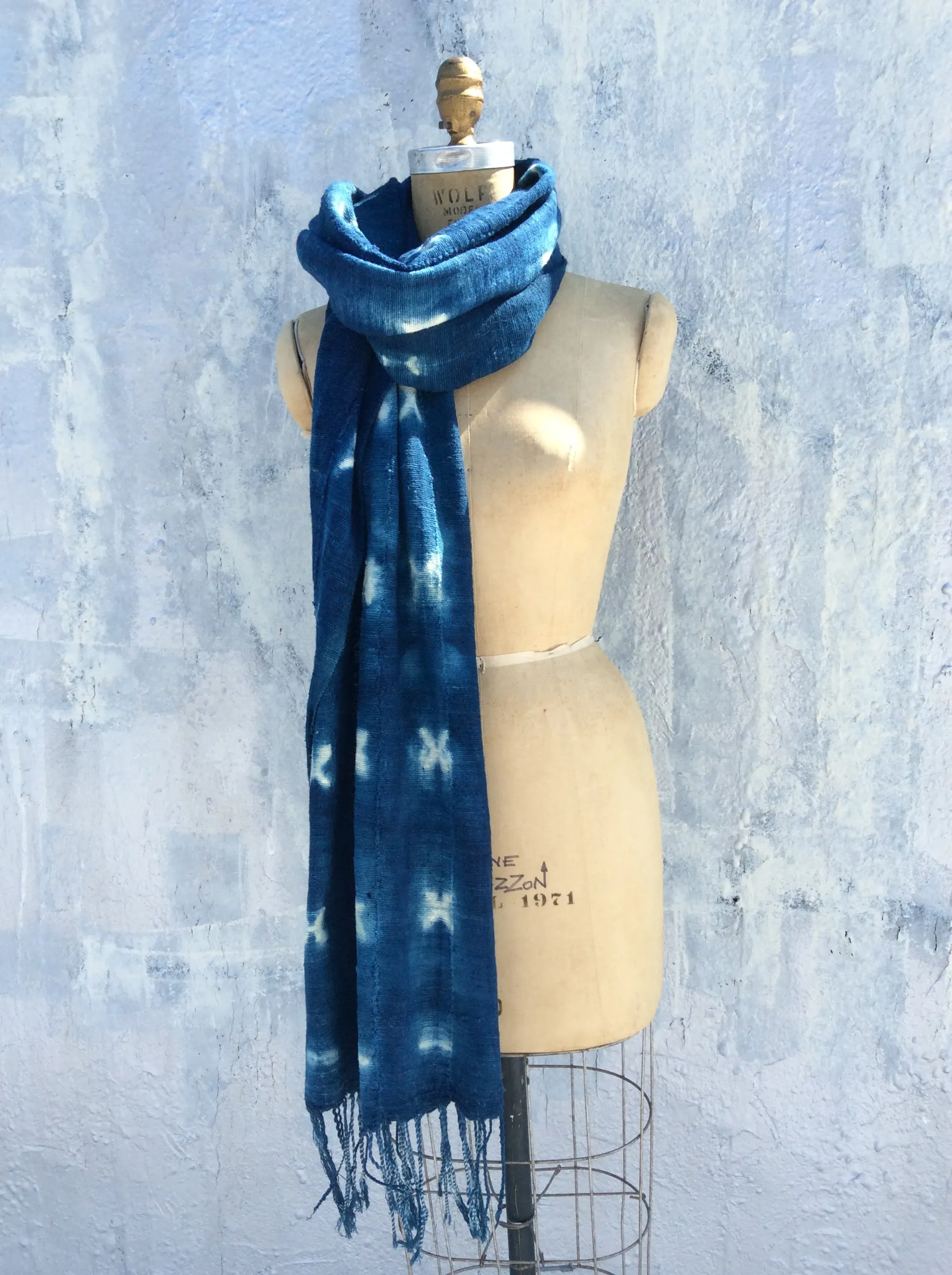 Indigo Blue scarf  , unisex , all seasons