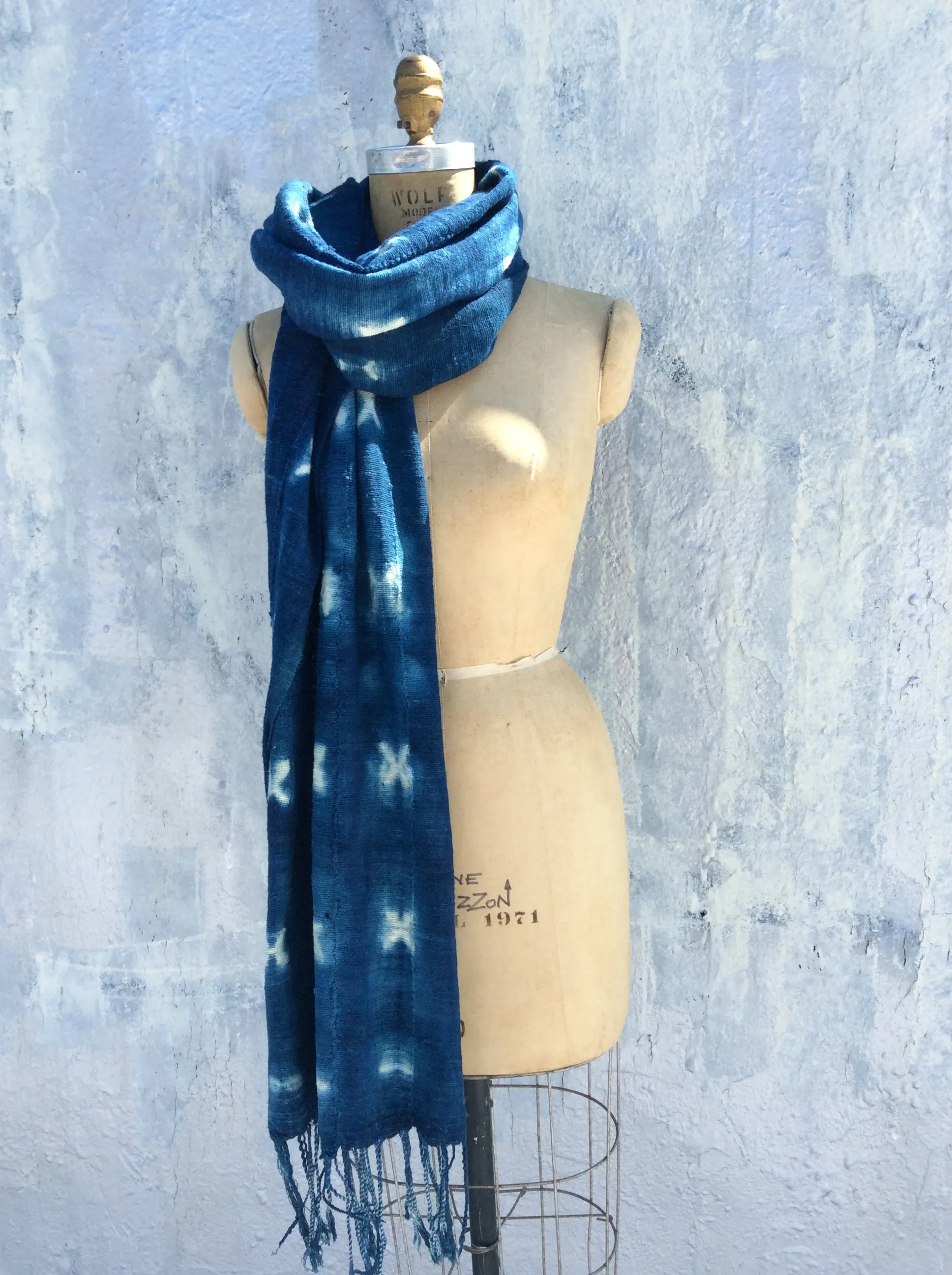 Indigo Blue scarf  , unisex , all seasons