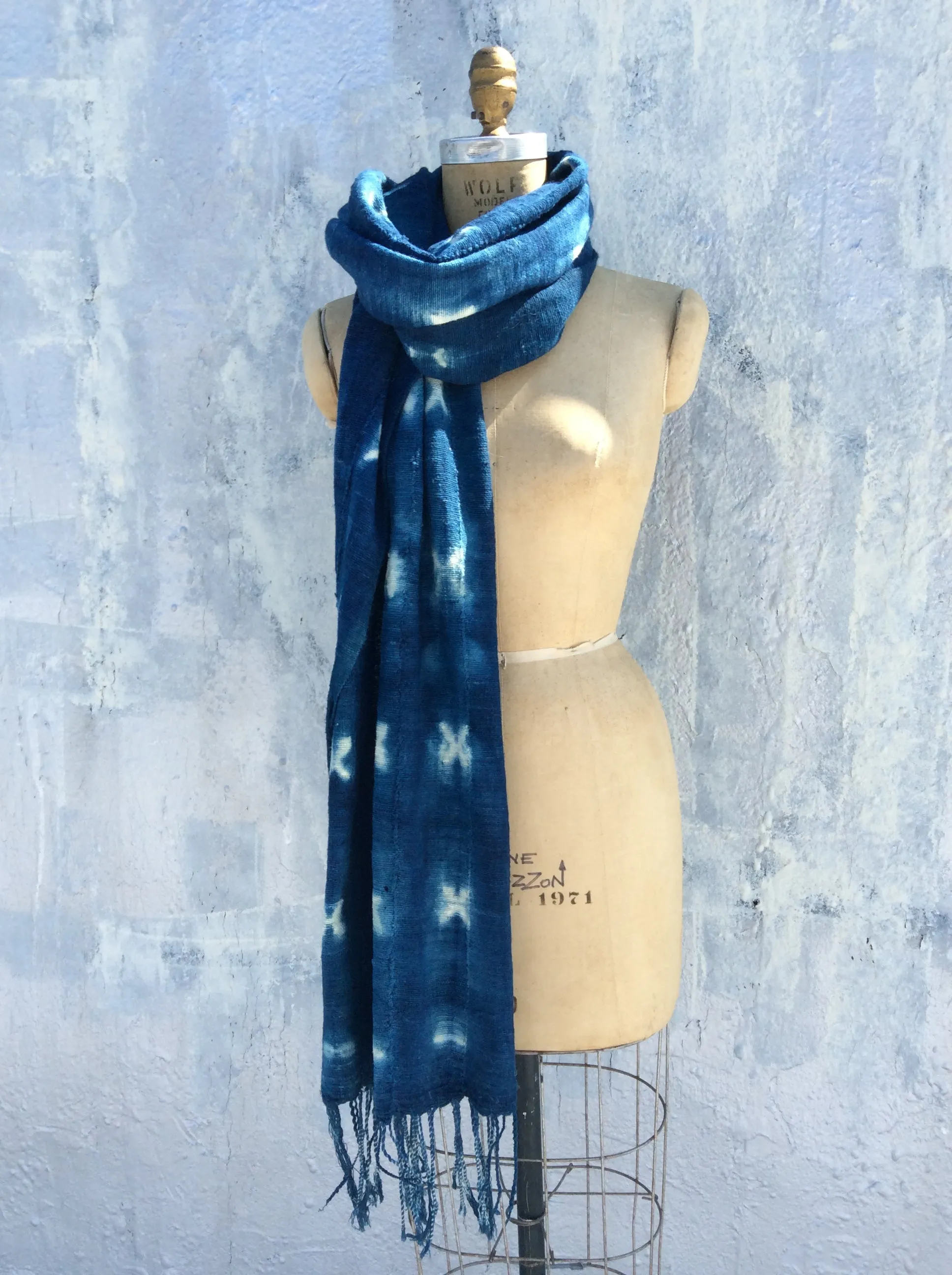 Indigo Blue scarf  , unisex , all seasons