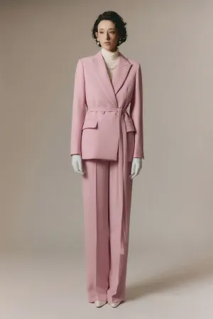 Margot Straight Double Breasted Poly Silk Blazer