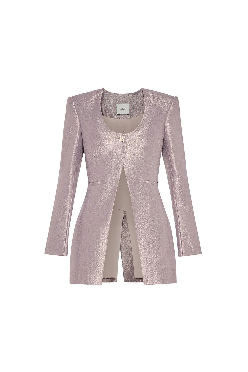 Pristine Sheath Scoop Neck Georgette Blazer