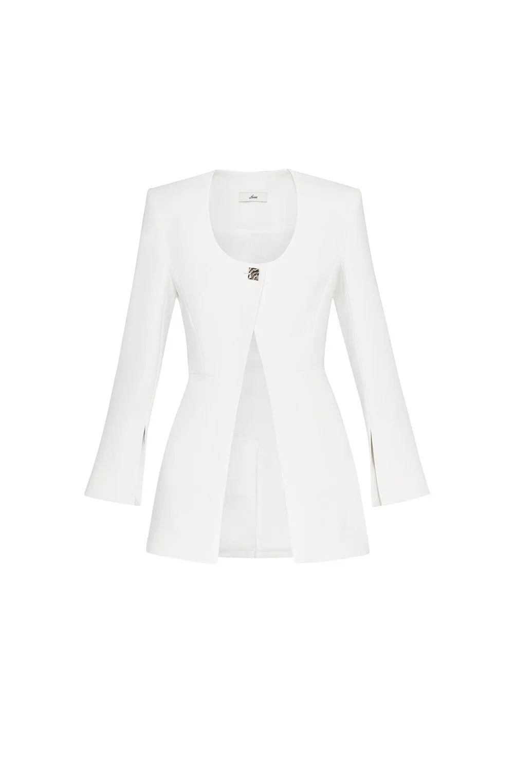 Pristine Sheath Scoop Neck Georgette Blazer