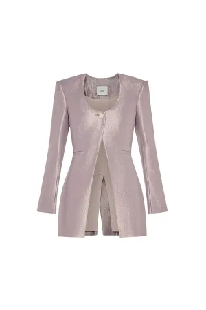 Pristine Sheath Scoop Neck Georgette Blazer