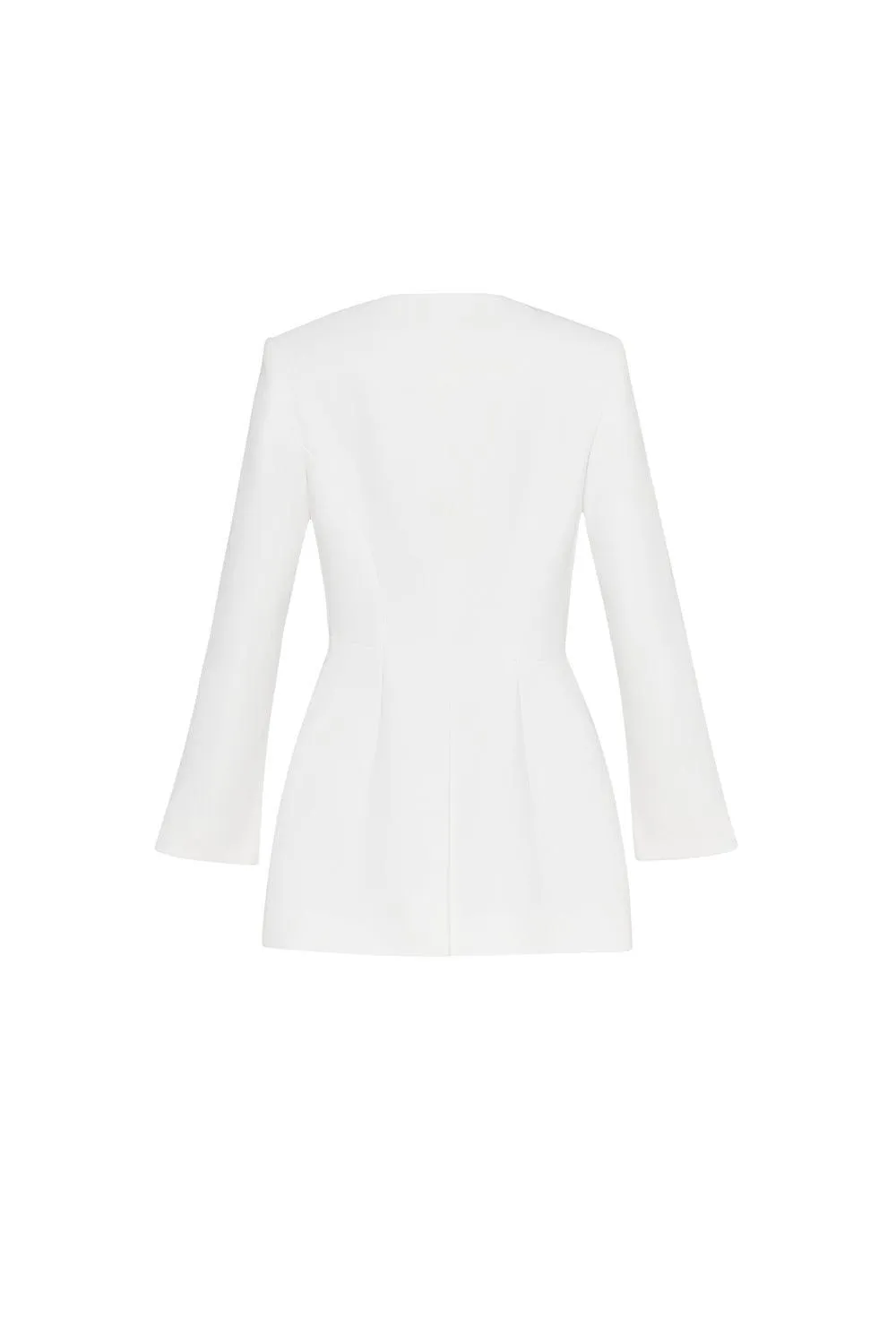 Pristine Sheath Scoop Neck Georgette Blazer