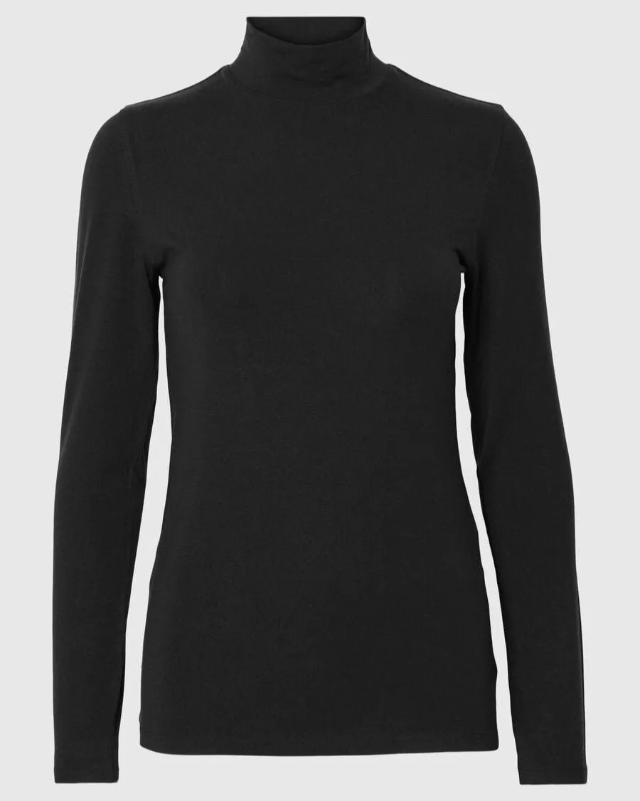 SLFMANJA LS HIGH NECK | BLACK